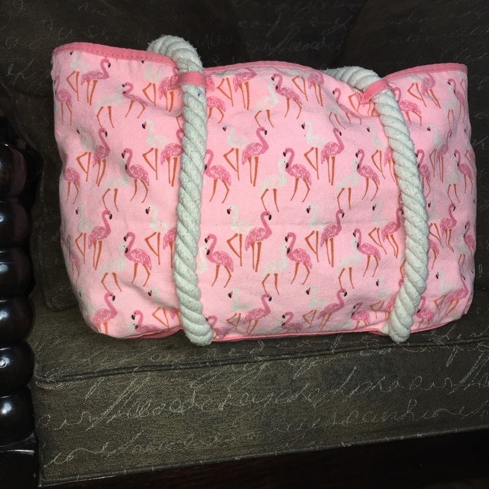 Flamingo beach bag